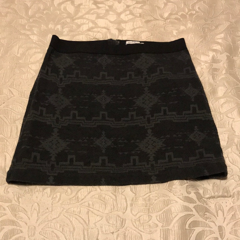 American Eagle Outfitters black aztec miniskirt